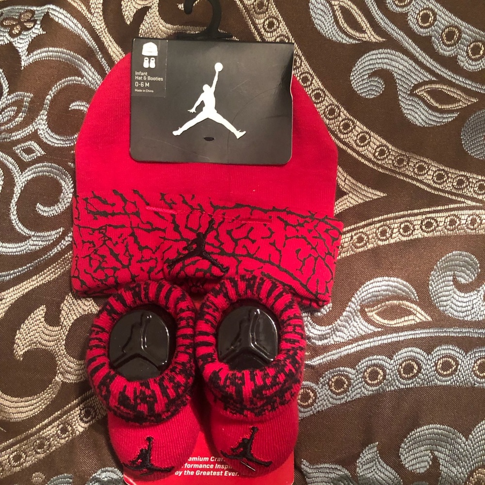 Jordan hat, and booties